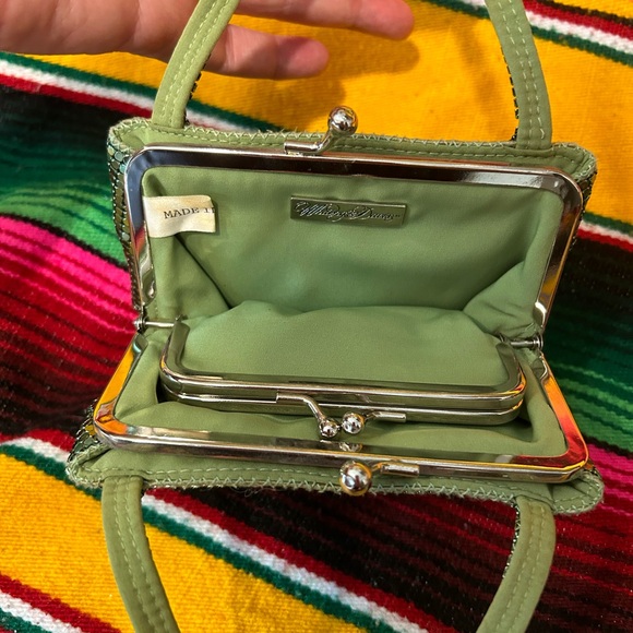 Whiting and Davis Green Metallic Mesh mini bag - Picture 4 of 9
